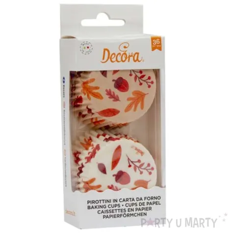 foremki na muffinki liscie jesienne mix decora 36 szt