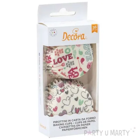 foremki na muffinki love i serce mix decora 36 szt