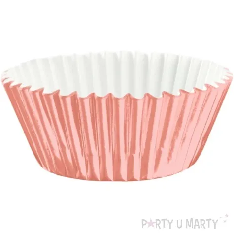 foremki na muffinki metaliczne rozowe zloto partypal 100 szt