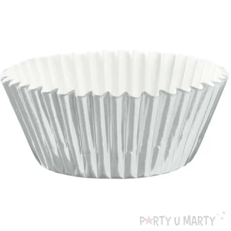 foremki na muffinki metaliczne srebrne partypal 100 szt