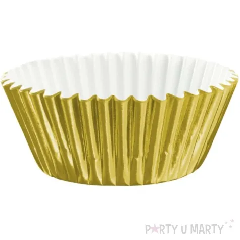 foremki na muffinki metaliczne zlote partypal 100 szt