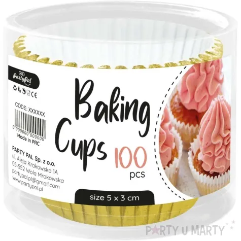 foremki na muffinki metaliczne zlote partypal 100 szt