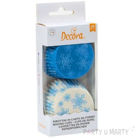foremki na muffinki platki sniegu mix decora 36 szt