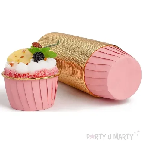 foremki na muffinki pozlacane rozowe partypal 20 szt