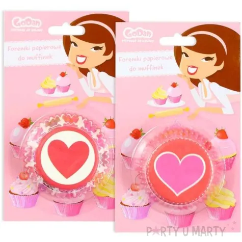 foremki na muffinki serca mix godan 24 szt