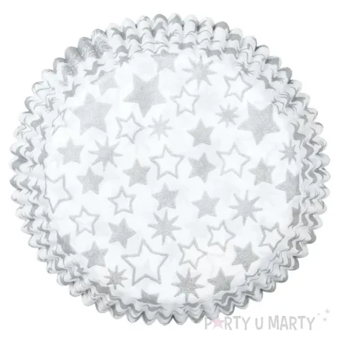 foremki na muffinki srebrne gwiazdki demmler 60 szt