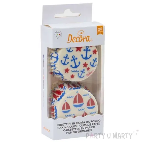 foremki na muffinki statek z kotwica mix decora 36 szt