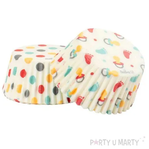 foremki na muffinki stopki i smoczki kropki mix decora 36 szt