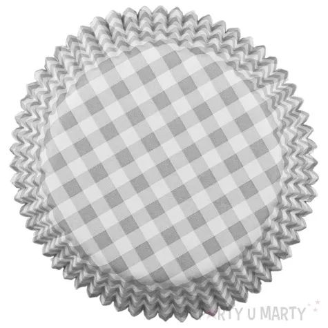 foremki na muffinki szare w kratke demmler 60 szt