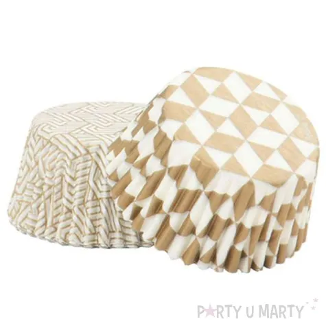 foremki na muffinki wzory geometryczne zlote mix decora 36 szt