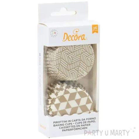 foremki na muffinki wzory geometryczne zlote mix decora 36 szt
