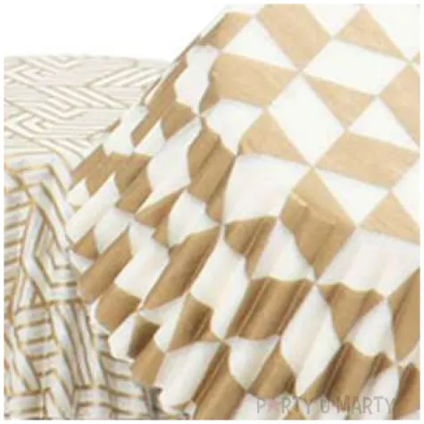 foremki na muffinki wzory geometryczne zlote mix decora 36 szt
