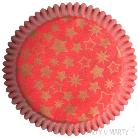 foremki na muffinki zlote gwiazdki czerwony demmler 60 szt