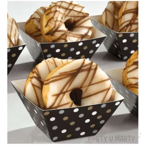 foremki na slodycze snack bowls dots black 24 szt