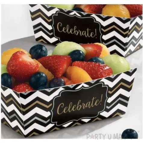 foremki na slodycze snack trays chevron black 24 szt