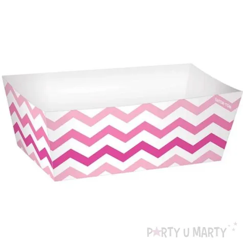 foremki na slodycze snack trays chevron pink 24 szt