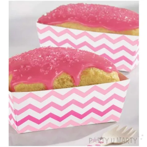 foremki na slodycze snack trays chevron pink 24 szt