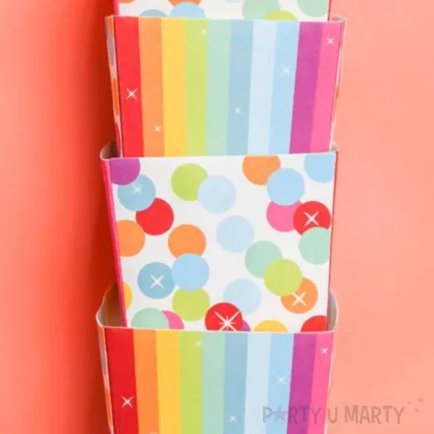 foremki na slodycze teczowe paski i grochy mix folat 5 szt