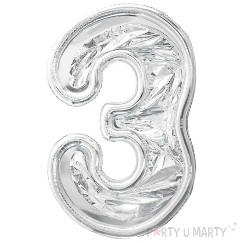 forma na balony cyfra 3 srebrny partydeco 53 dgt