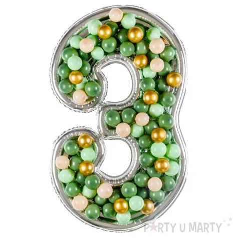 forma na balony cyfra 3 srebrny partydeco 53 dgt