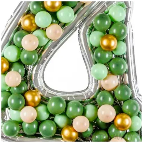 forma na balony cyfra 4 srebrny partydeco 53 dgt