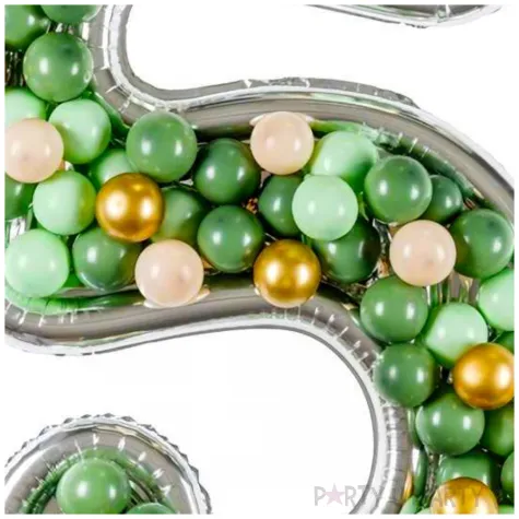 forma na balony cyfra 5 srebrny partydeco 53 dgt