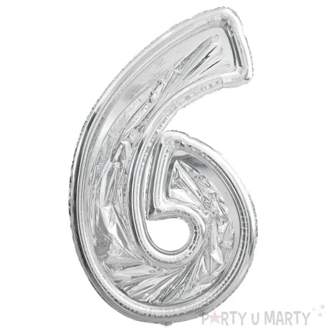 forma na balony cyfra 6 srebrny partydeco 53 dgt