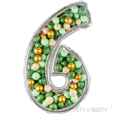 forma na balony cyfra 6 srebrny partydeco 53 dgt