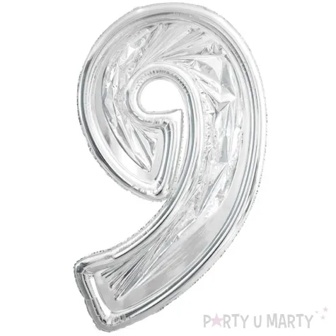 forma na balony cyfra 9 srebrny partydeco 53 dgt