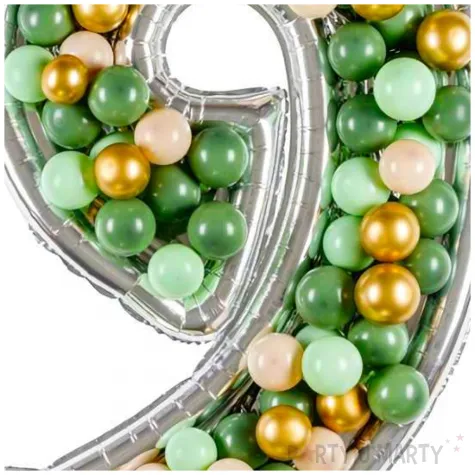 forma na balony cyfra 9 srebrny partydeco 53 dgt