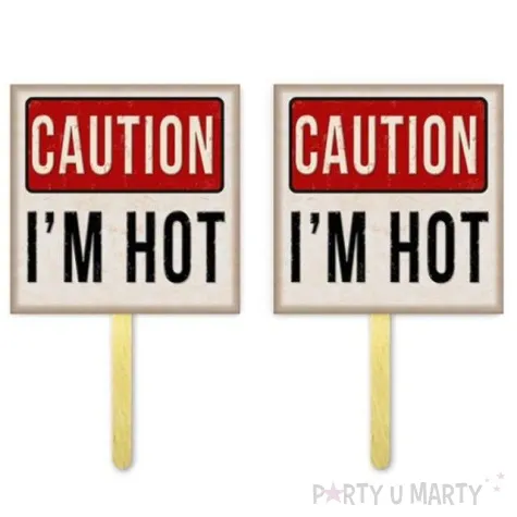 fotogadzet caution im hot dekoracjepolska 12 x 12 cm 2 szt