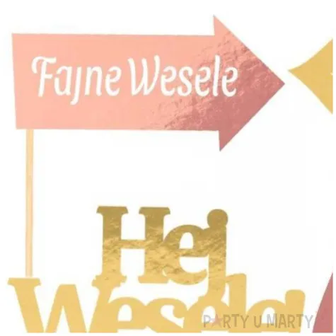 fotogadzet patyczki fajne wesele rozowe zloto dekolo 10 szt