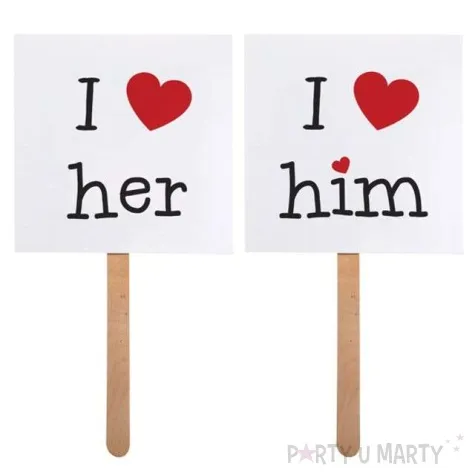 fotogadzet patyczki i love serce him her 2 szt