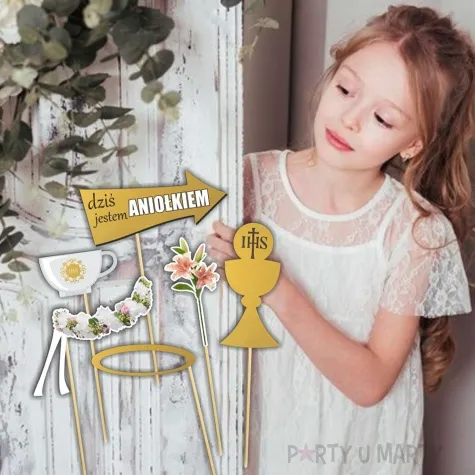 fotogadzet patyczki komunia sw przyjecie zloty 6 szt
