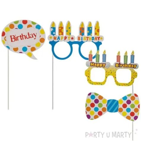fotogadzet patyczki urodzinowe okulary z ramka ootb 4 szt