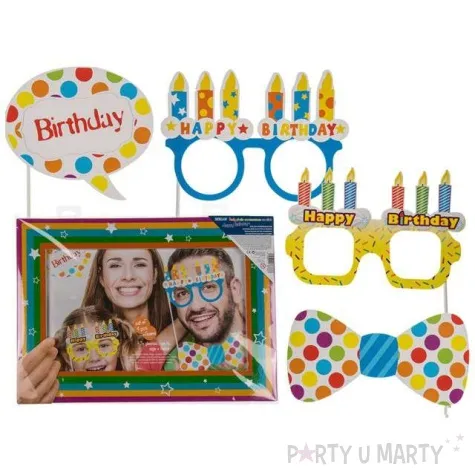 fotogadzet patyczki urodzinowe okulary z ramka ootb 4 szt