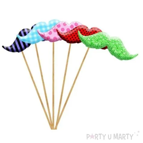 fotogadzet patyczki wasy multikolor 5 szt