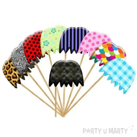 fotogadzet patyczki wasy multikolor 9 szt