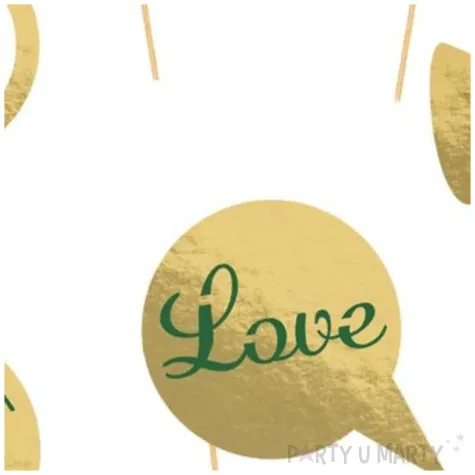 fotogadzet patyczki wesele zloto zielony dekolo 7 szt