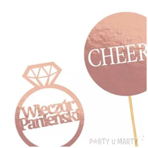 fotogadzet patyczki wieczor panienski ostatnia noc wolnosci rozowe zloto dekolo 7 szt