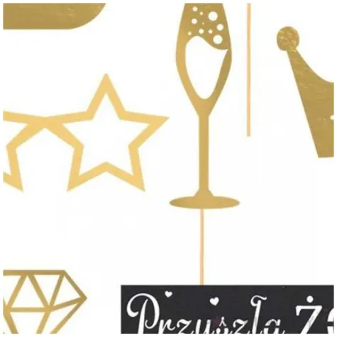 fotogadzet patyczki wieczor panienski przyszla zona zloty papier czarny dekolo 8 szt