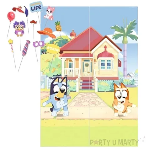 fotogadzety patyczki i plakaty pies bluey amscan 16 szt