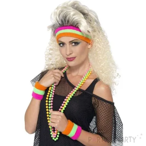 frotka classic neon kolorowa smiffys 3 szt