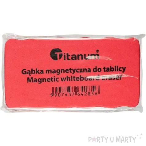gabka magnetyczna do tablic suchoscieralnych czerwona 11 5 x 5 8 cm