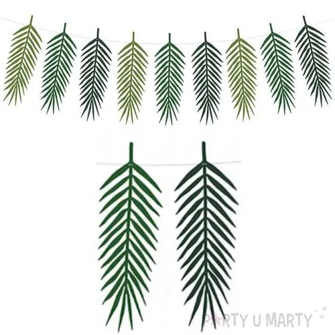girlanda aloha tropikalne liscie zielona partydeco 125 cm