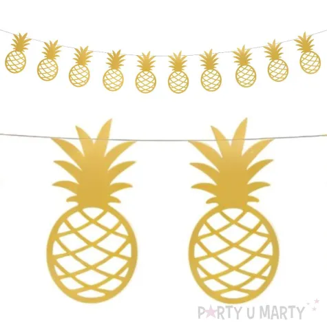 girlanda ananasy zlota partydeco 150 cm
