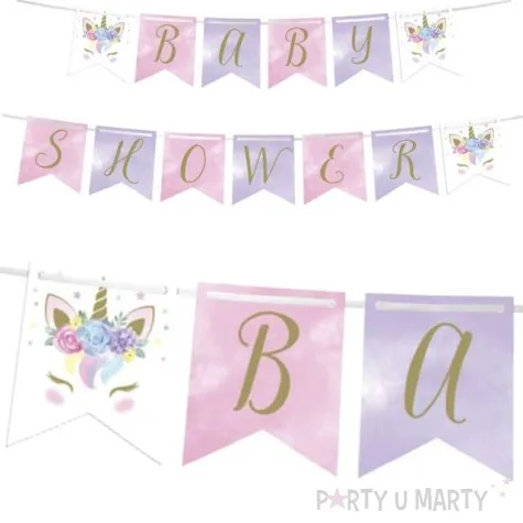 girlanda baby shower girl jednorozec creative converting 210 cm