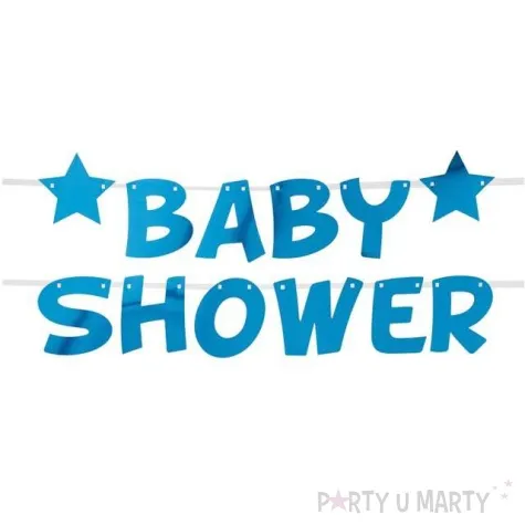 girlanda baby shower gwiazdki niebieska godan 250 cm