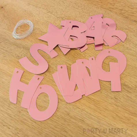 girlanda baby shower gwiazdki rozowa godan 250 cm