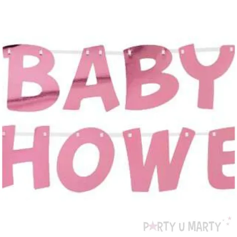 girlanda baby shower gwiazdki rozowa godan 250 cm